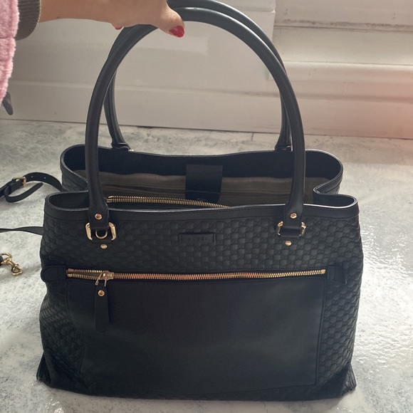 Gucci Guccissima Black Leather Tote Bag (Larger Size) - Picture 2 of 16